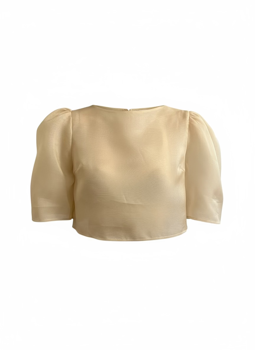 SORORITÉ Blusa de Organza con Mariposas