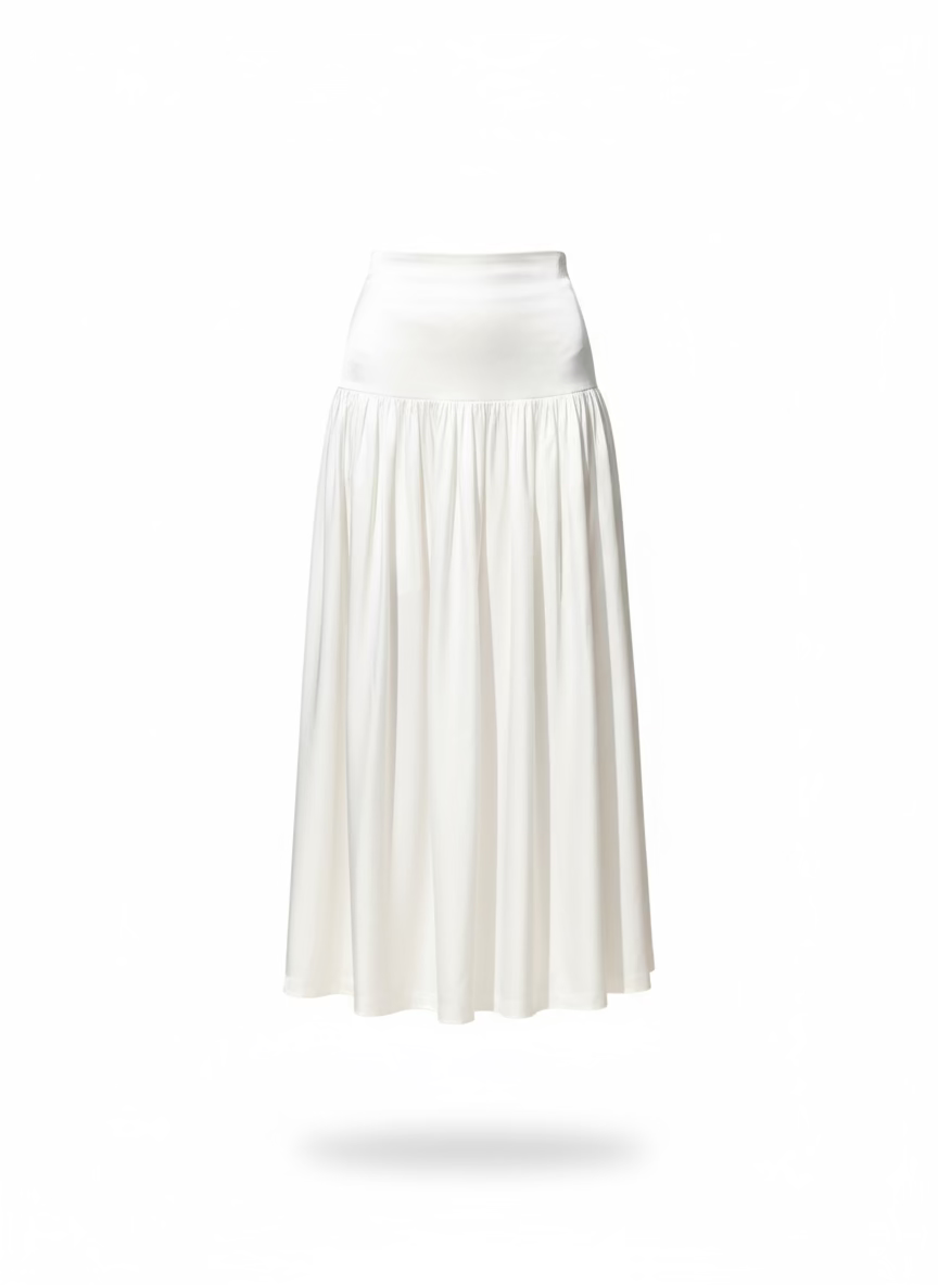 FLORECER Silk Flared Skirt