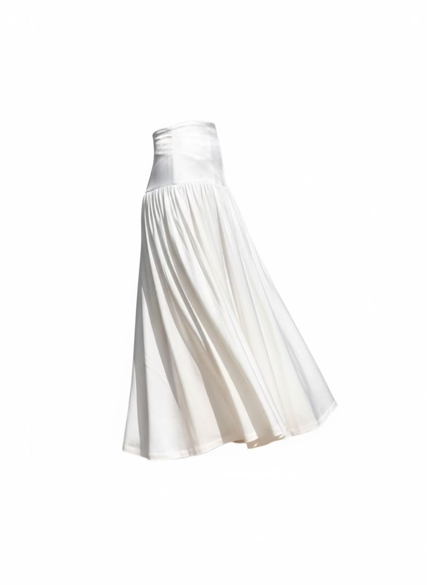 FLORECER Silk Flared Skirt