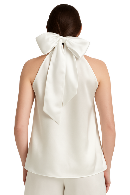 ÉCLAT Blusa de Seda con Cuello Halter