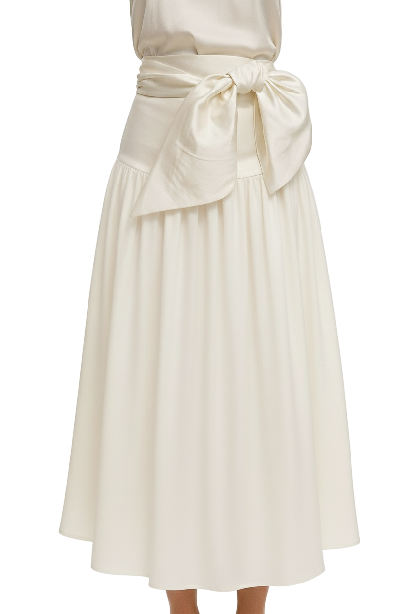 FLORECER Silk Flared Skirt