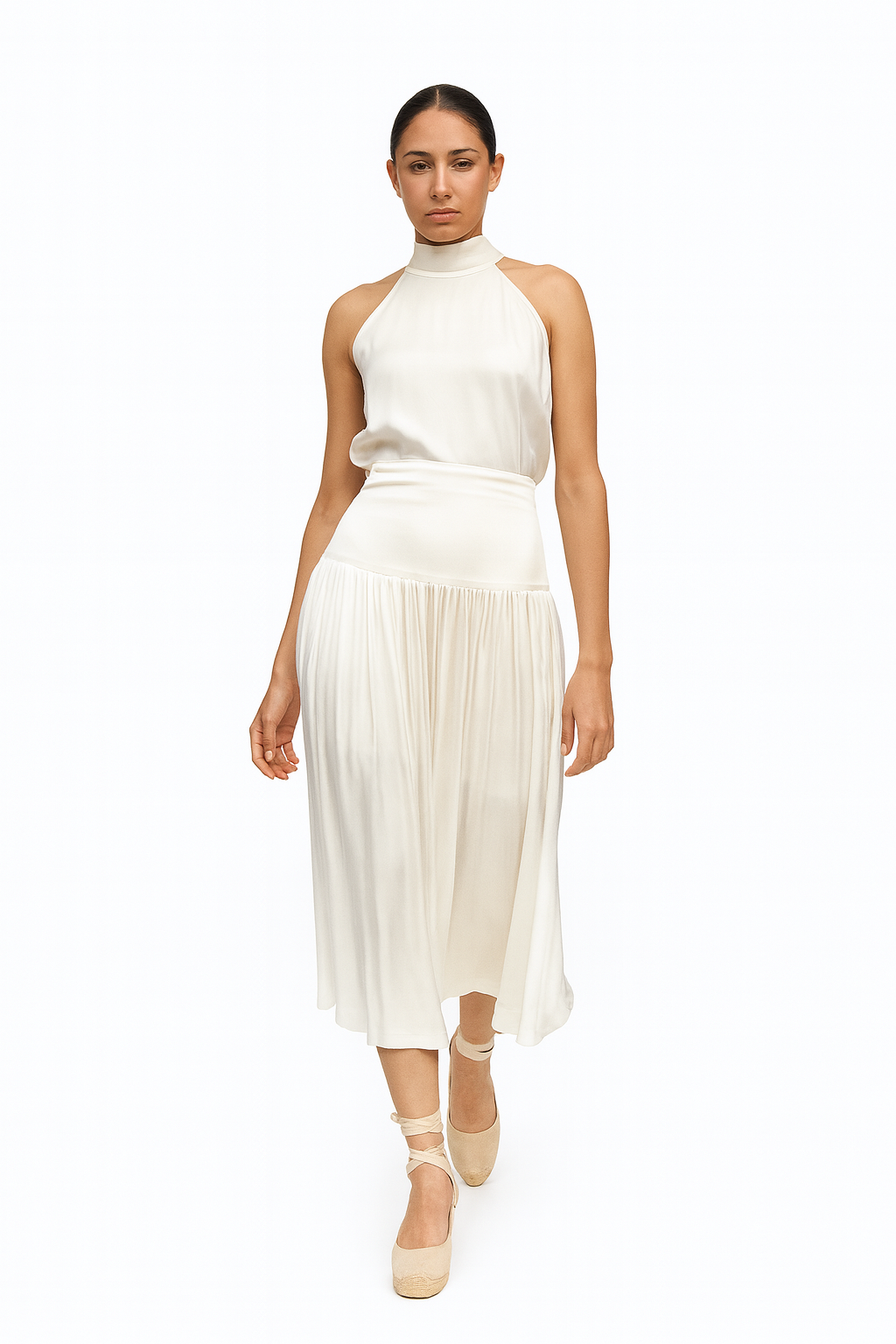 ÉCLAT Blusa de Seda con Cuello Halter