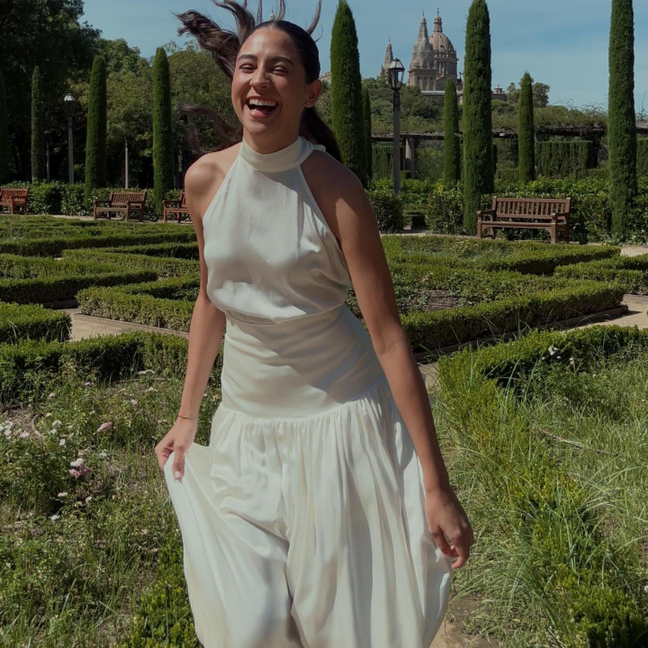 FLORECER Silk Flared Skirt